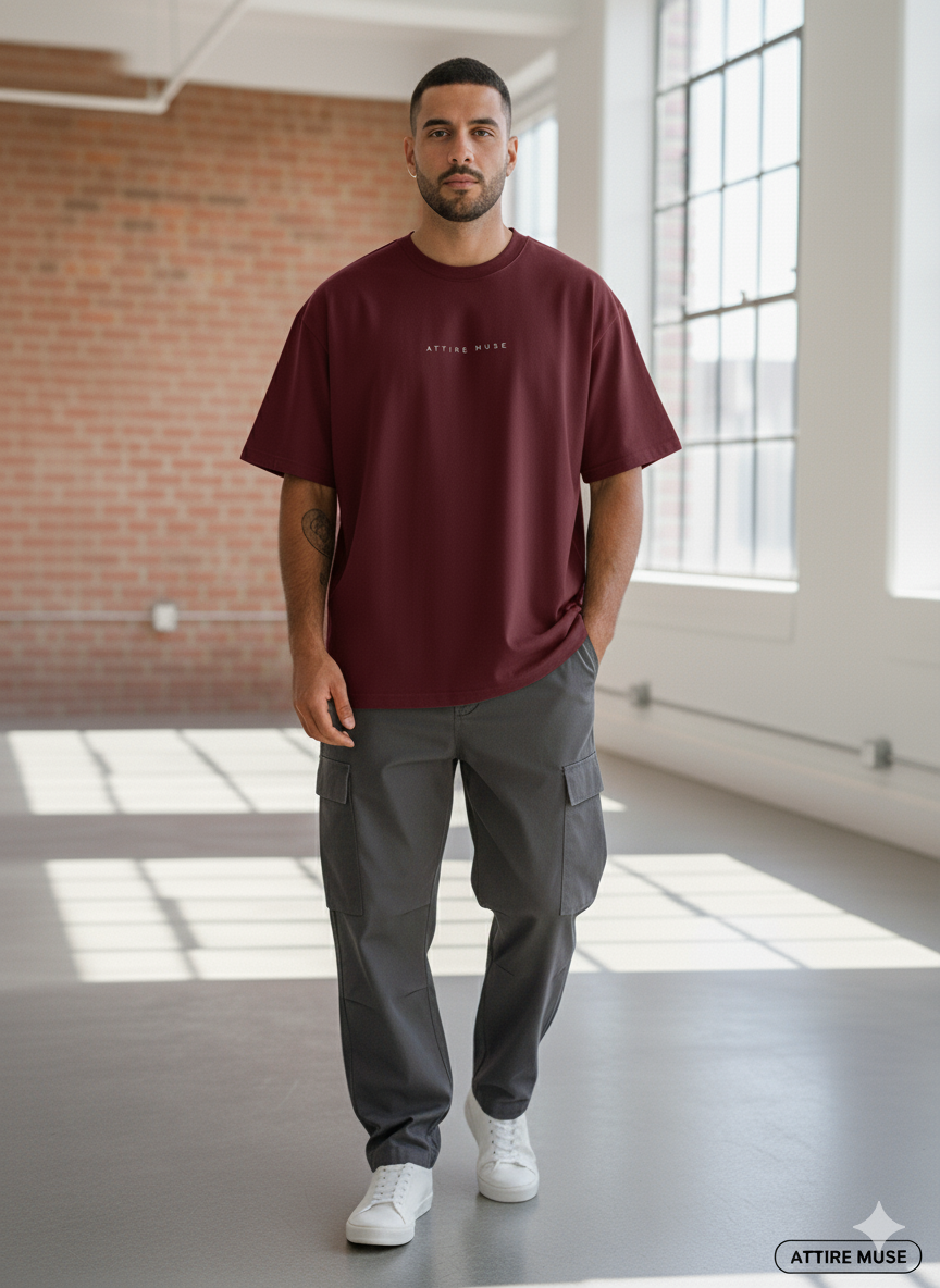 The Muse Essential - Box Tee - Wine