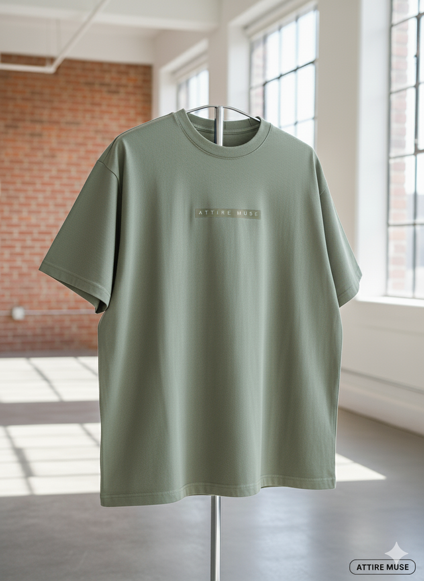 The Muse Essential - Box Tee - Sage Green